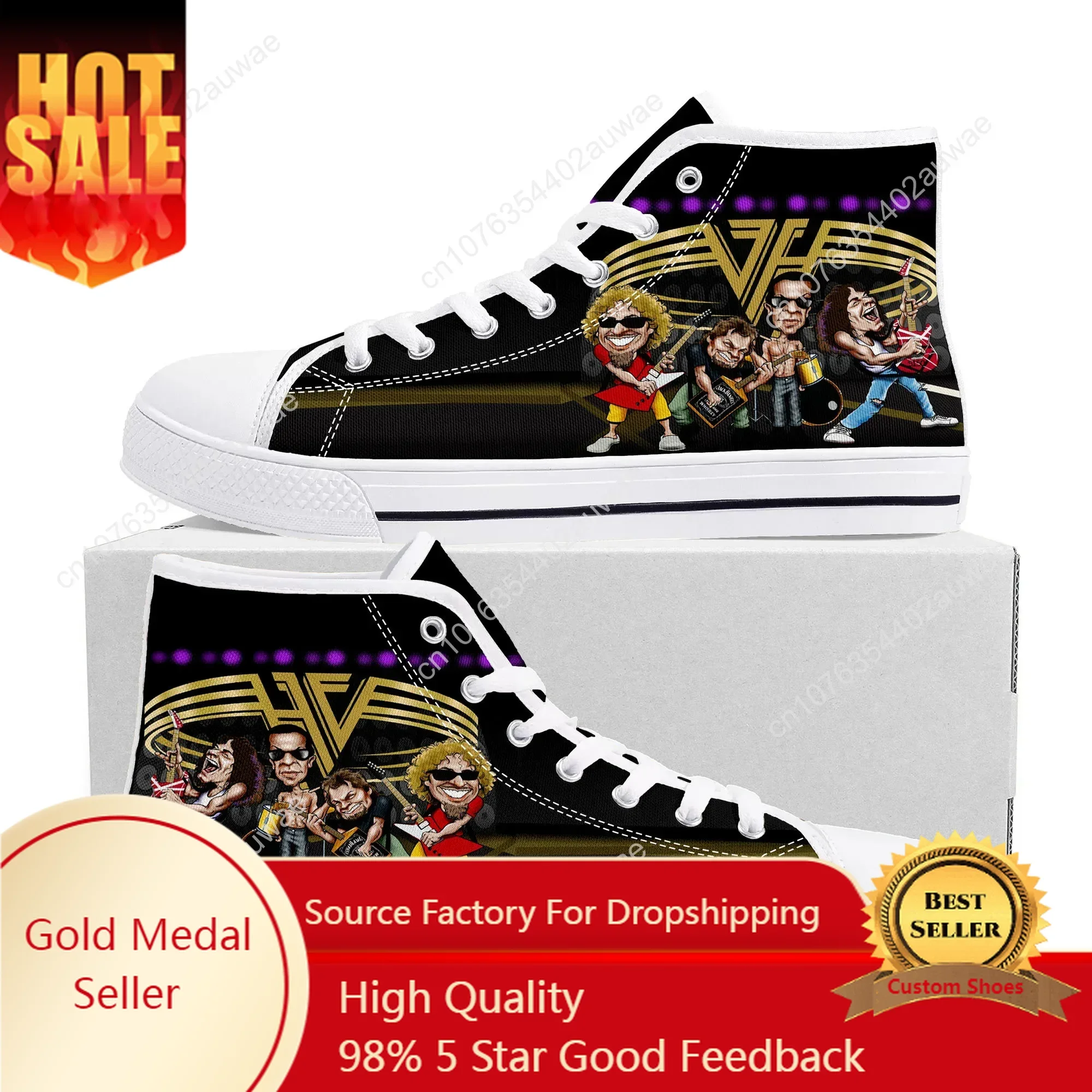 

Van Evh 5150 Stripes Halen High Top Sneakers Men Women Teenager Canvas Sneaker 1984 Casual Custom Couple Shoes High Quality Shoe