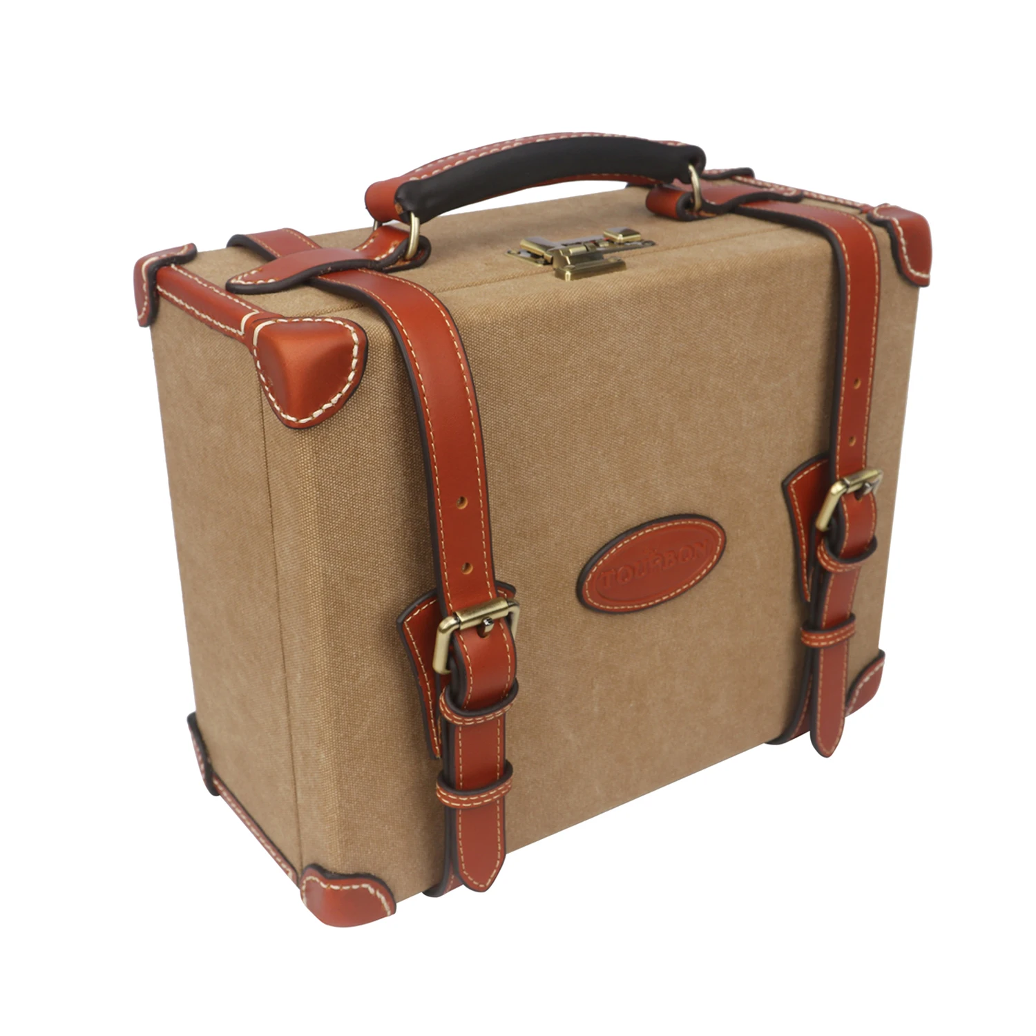 Imagem -02 - Tourbon Caça Vintage Canvas Munição Conchas de Armazenamento Hard Case para Tiro Bala Cartuchos Shotgun Munição Caixa Titular Transportador