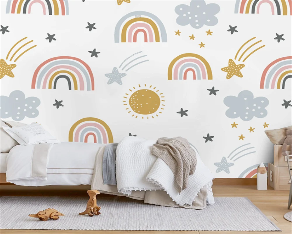 Beibehang personnalisé Protection de l'environnement nuage étoiles chambre d'enfants filles garçons chambre maternelle papier peint papier peint