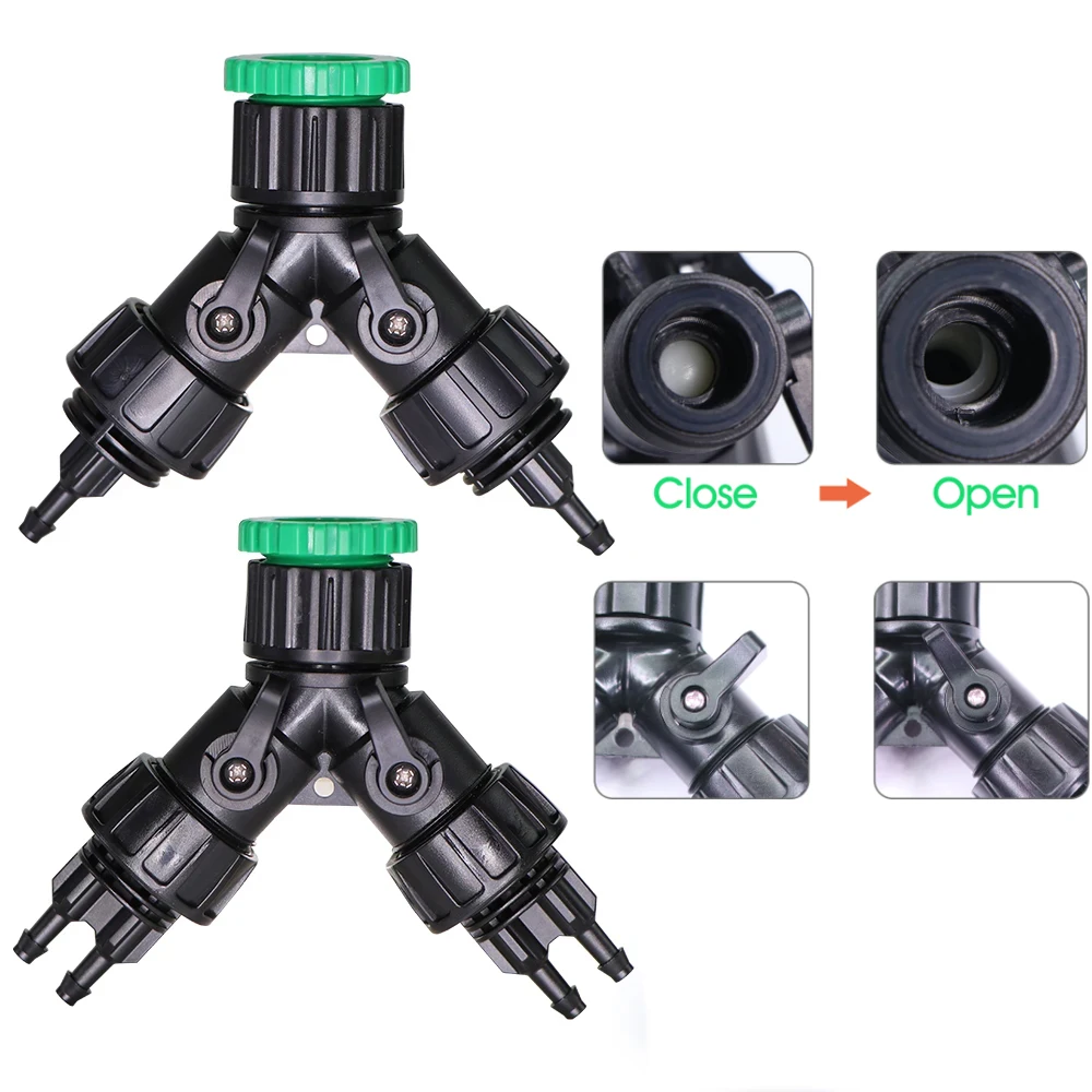 

Garden Plastic Hose Y Connector 1/2" 3/4" Female Thread 2-way Faucet Connection Adapter Watering switches Off Tap Hose Splitter