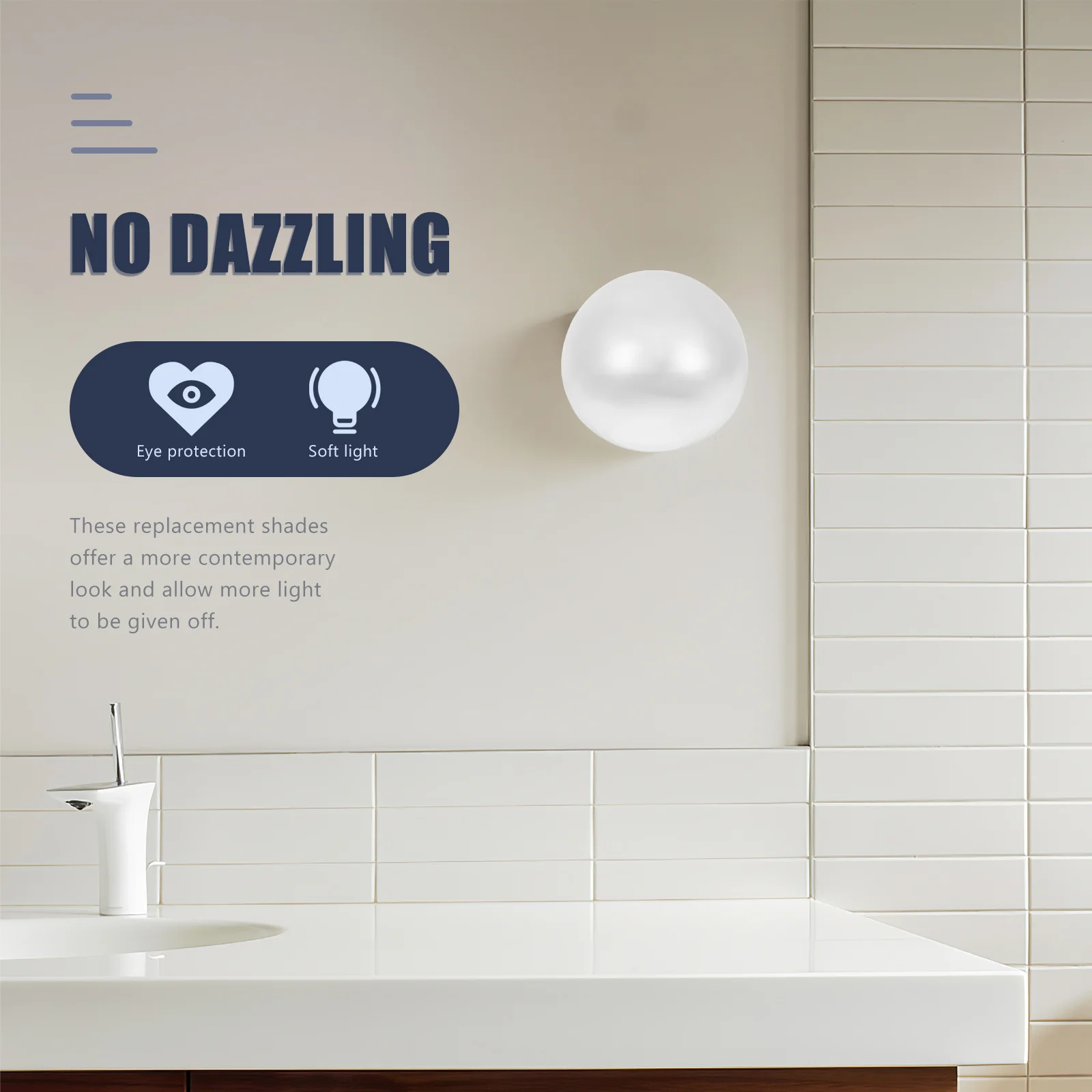 

Glass Lampshade Replacement Round Globe Shade High Light Transmittance for Pendant Ceiling Wall Light Fixtures