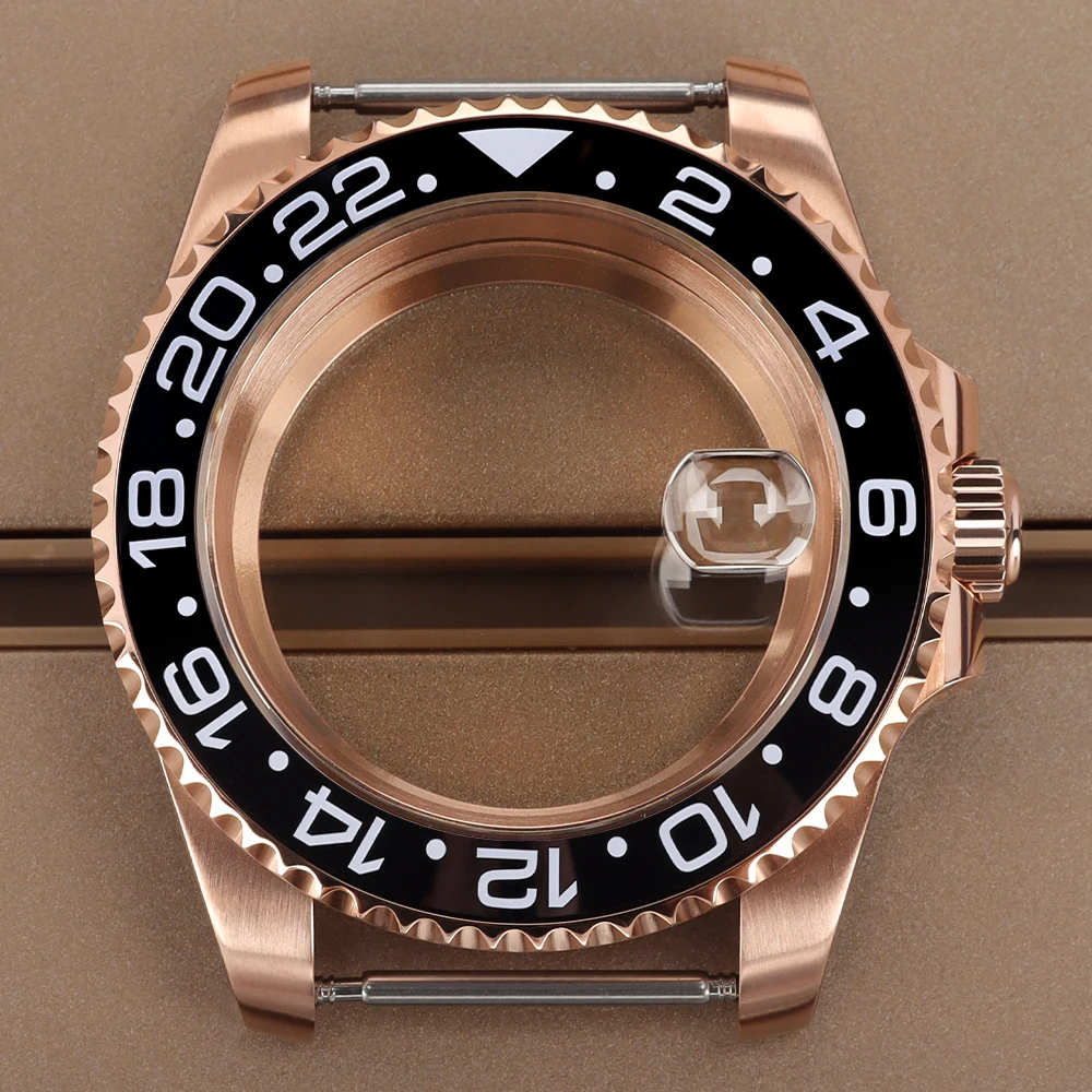 

40mm NH35 Watch Case Ceramic Bezel Sapphire For GMT NH35 NH36 NH38 NH34 4R36 Miyota8215 ETA2824 120 clicks 20ATM Seiko Mod Parts
