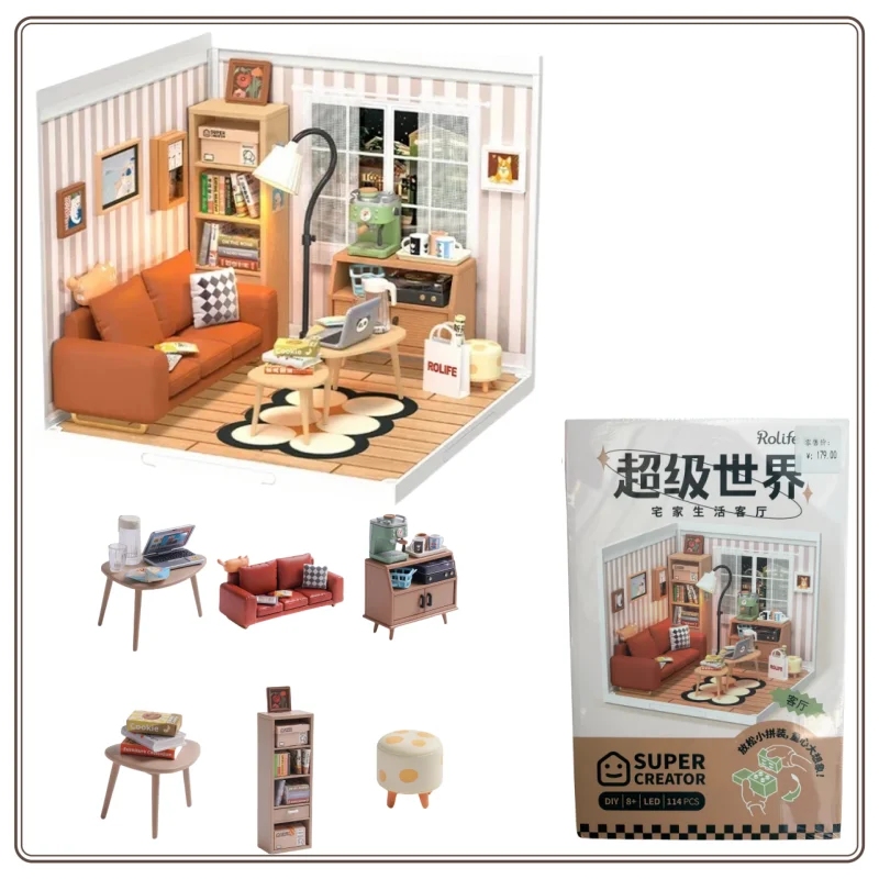 Новые пластиковые игрушки Robotime Rolife, 3D головоломка-головоломка, супер магазин, уютная гостиная, пластиковый миниатюрный комплект «сделай сам», строительные блоки