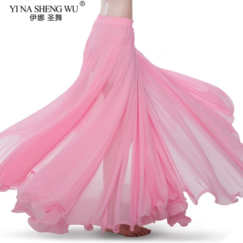 Sexy Vrouwen Buikdans Kostuum Rode Chiffon Rok Prestaties Stage Elegante Bellydance Wear Wrap Lange 720 Graden Swing Rok