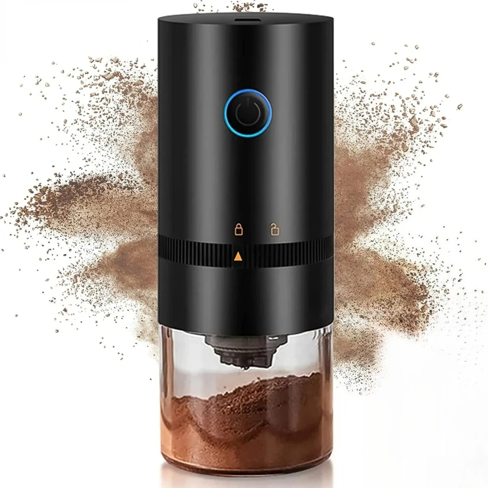 Wiederaufladbare Kaffeemühle, Keramik-Schleifkern, Kaffeebohnen, tragbare USB-Aufladung, elektrische Kaffeemühle für Reisen, Camping