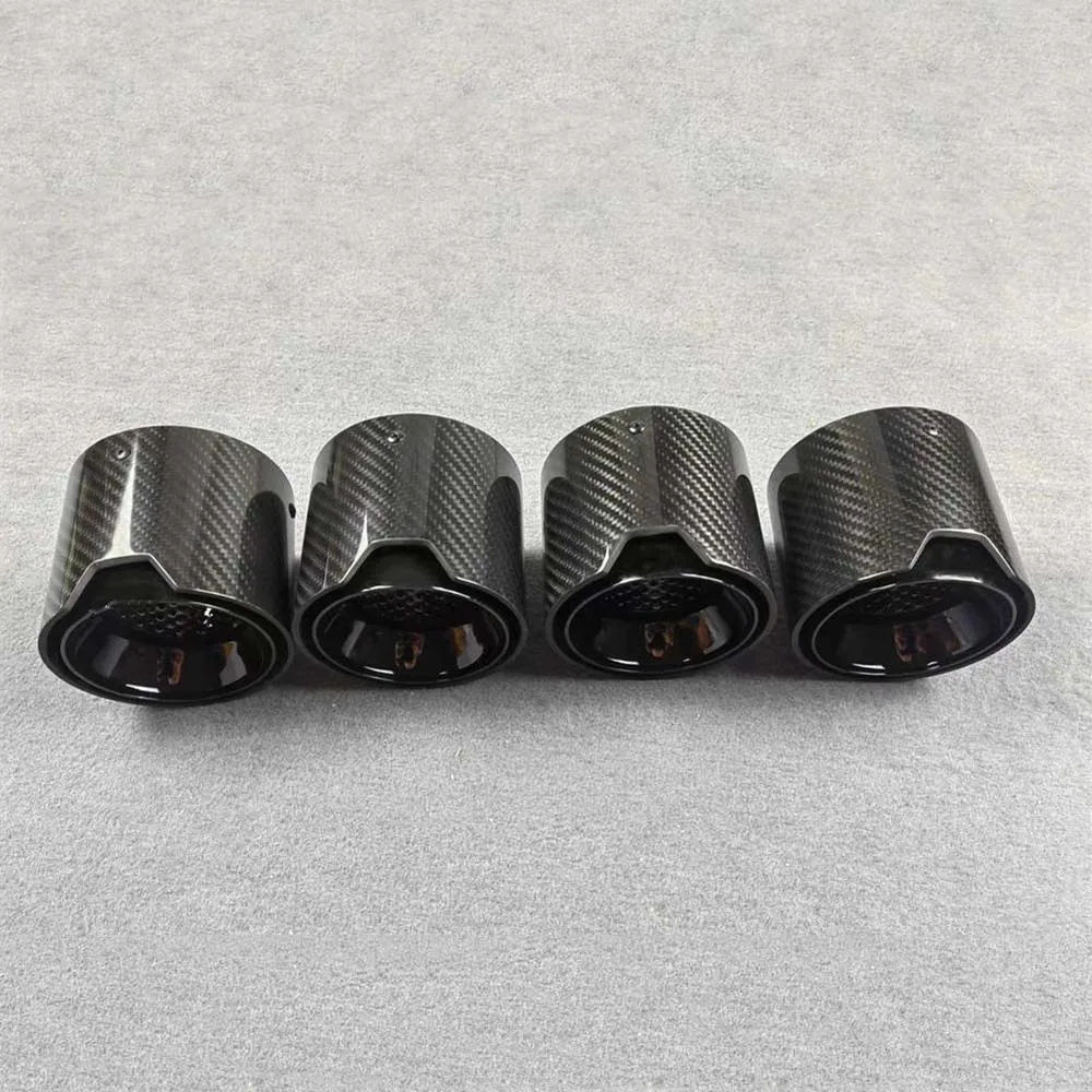 4 Pcs Exhaust Pipe Black/Blue Muffler Tip For BMW M2 M3 M4 G80 G81 G82 G83 G87 Carbon Fiber Stainless Steel Tailpipe Nozzles