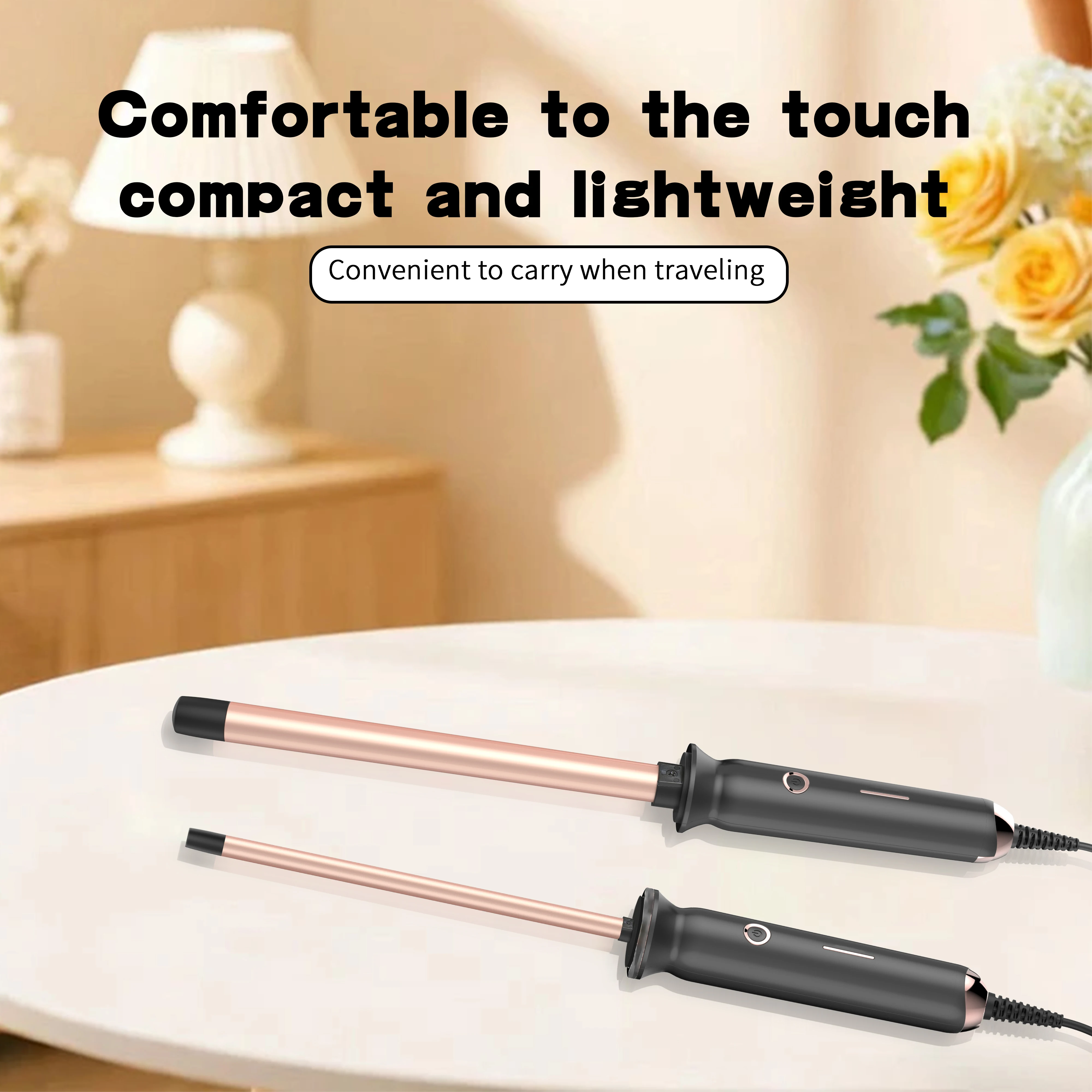 

US Standard 0.51-inch Ceramic Negative Ion Mini Wool Curling Iron, PTC Fast Heating, Unisex Hair Styling Iron