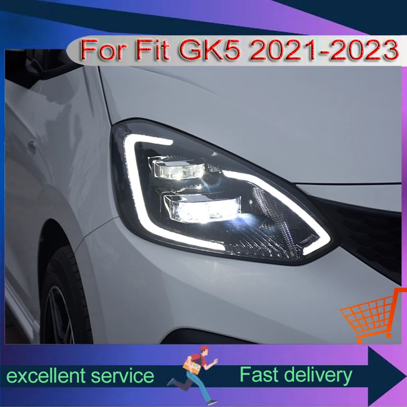 كامل LED سيارة الجبهة مصباح لهوندا صالح GK5 2021-2023 تعديل نمط جديد المصباح مع DRL بدوره مصباح إشارة مجموعة السيارات #3