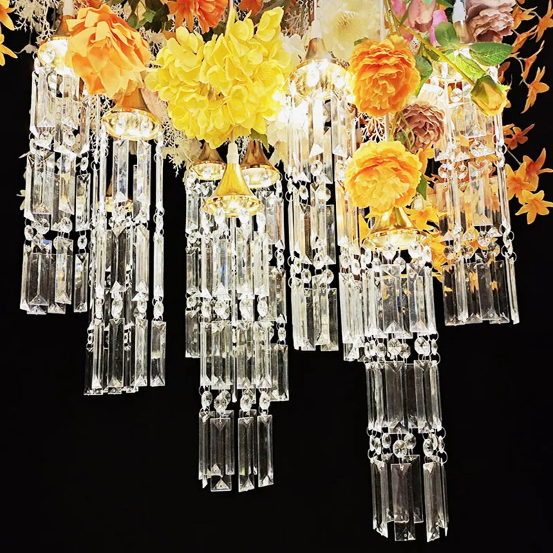 Wedding Props Suppliers Decoration Hangings 10 Heads Acrylic Chandelier Ceiling Lights Crystal Birthday Stage Pendant lamp