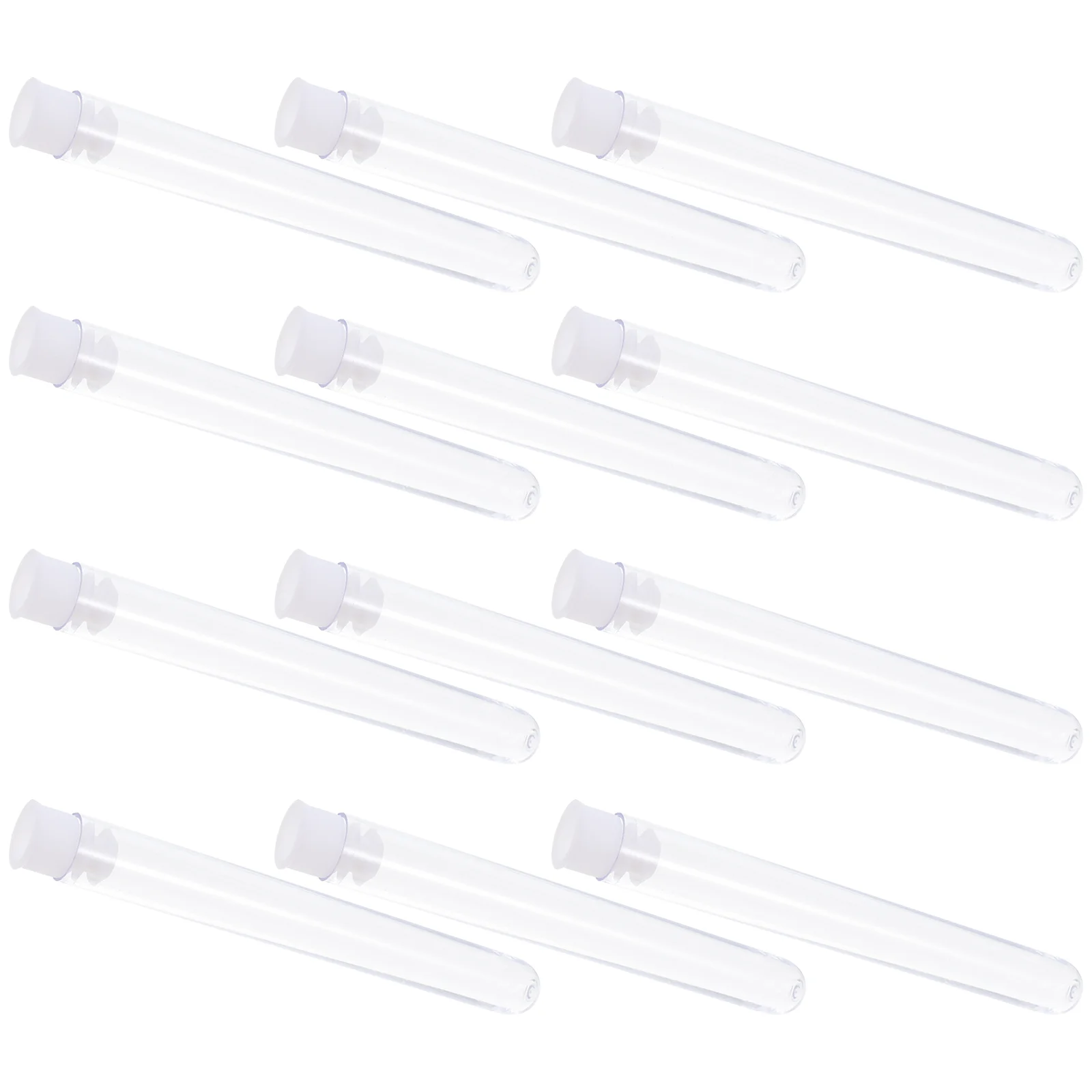 100 Pcs Plastic Test Tube Lab Sample Container Transparent Bottles Polypropylene Tubes Food Containers with Lids for Science