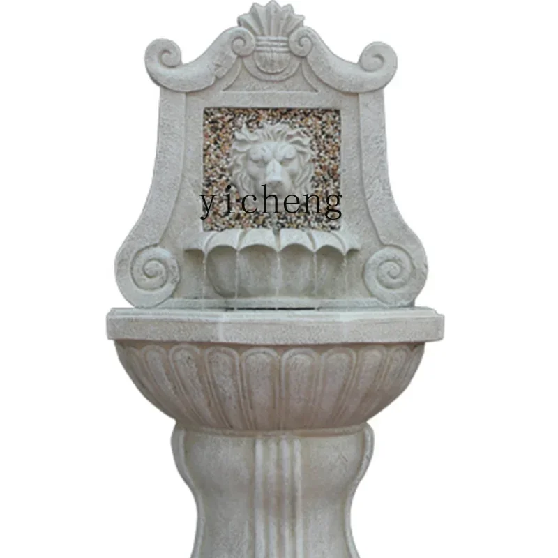 Courtyard Wall Lion's Head Fountain Indoor Outdoor Balcony Landscape Decoration Flowing Water Ornamentsu18
