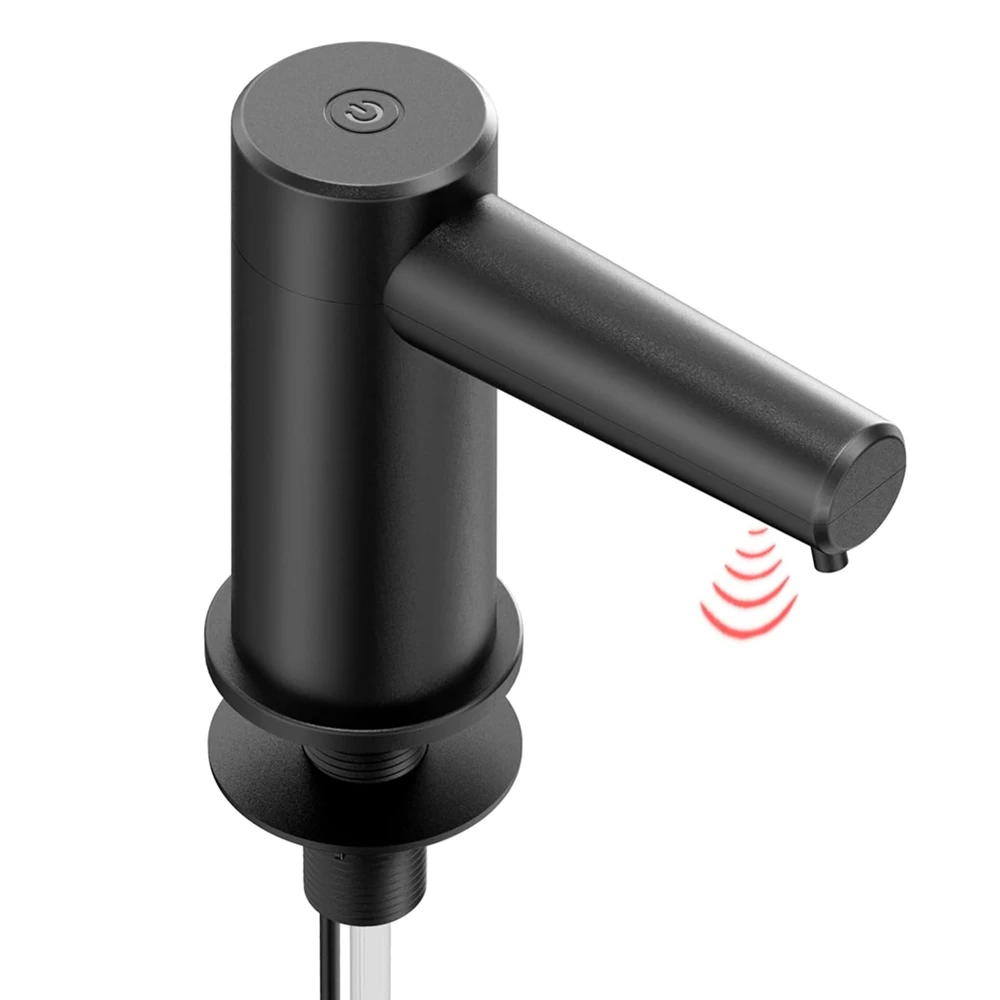 

Бесконтактный автоматический дозатор мыла, электрический насос для ванной и кухни, удлинительный шланг 100 см, черный и серебристый, режимы жидкого мыла и пены