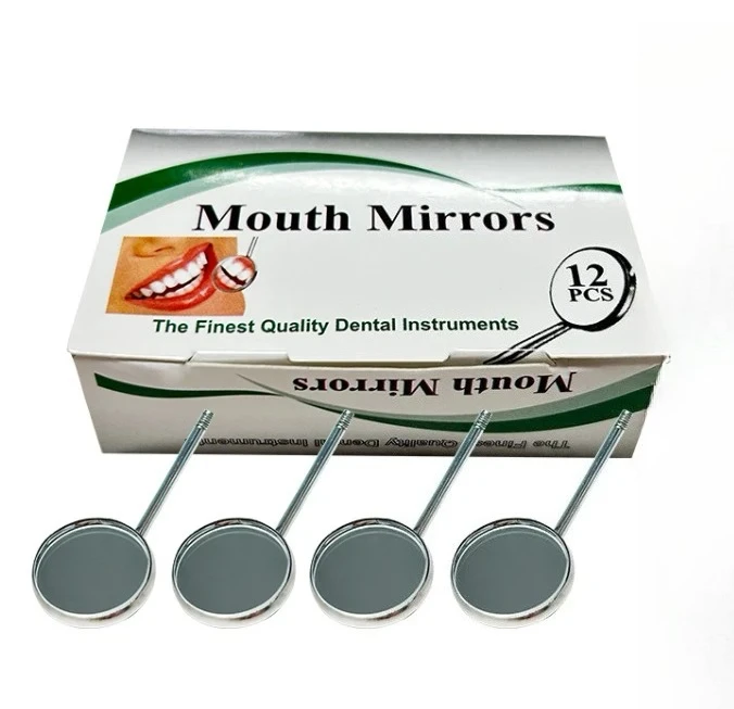 5×12pcs/Box Dental Stainless Steel Mouth Mirror Head Odontoscope Mirror Reflector Dentist Equipment Oral Teeth Exam Care Mirrors