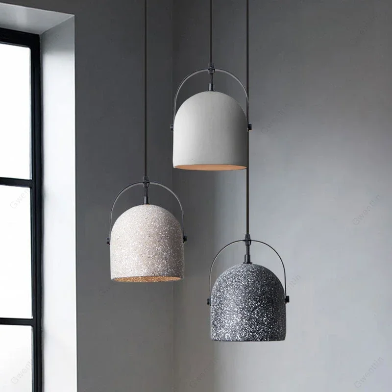 Cement Pendant Lamps Modern Nordic Light Fixture Cafe Kitchen Hanging Lights for Home Living Room Loft Decor Ceiling Chandelier