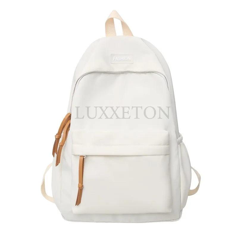 Large Capacity Women Backpack Travel Bag Casual Nylon Student School Bag Solid Color Fashion Backpack Girls School