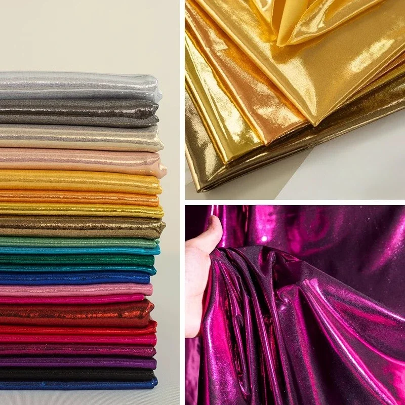 Liquid State Metallstruktur, glänzender, glänzender Stoff, Elastizität, gestrickt, Spiegel, Silber, Hosenträger, Kleid, Designer-Bekleidungsstoff
