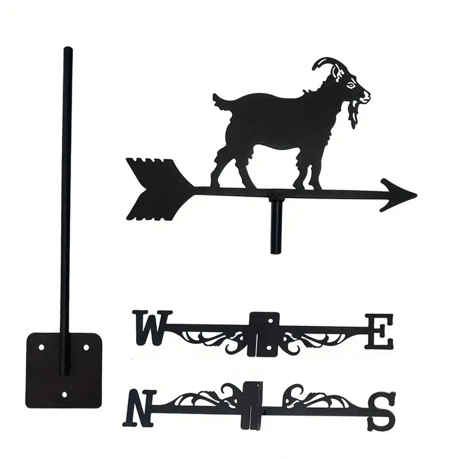 Metal Weather Vane Roof Decoration Gift Roof Mount Wind Direction Indicator Metal Wind Vanes for Courtyard Farm Patio Decorative
