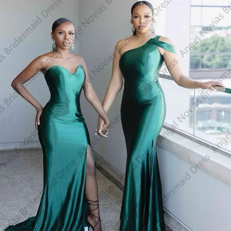 Customized Long Dark Green Mermaid Bridesmaid Dresses Evening Prom Formal Party Birthday robe demoiselle d honneur femme