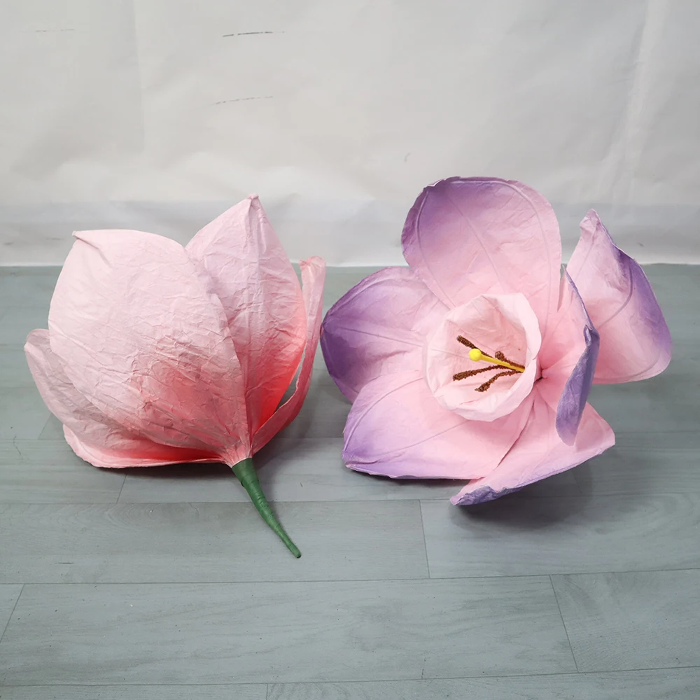 نمط جديد العملاق مقلد النرجس ورقة الزهور غرفة الديكور اكسسوارات لوازم الزفاف توجيه الطريق خلفية زهرة #3
