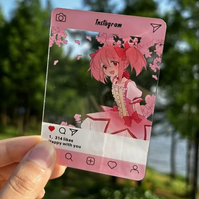 2024 Cute Anime Figure Kawaii Photo Acrylic Transparent Card Model Toy Ornaments Card Photograph Prop