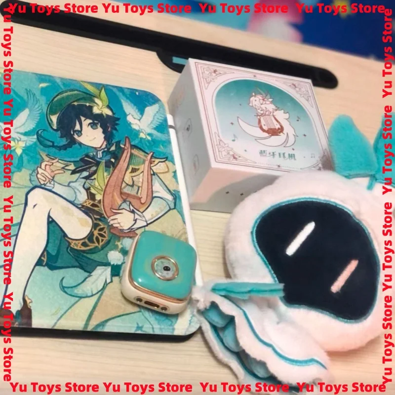 

In Stock Venti Genshin Impact Headphone Gift Customized Hifi Bluetooth 5.4 Headset Cosplay Active Noise Cancellation Earbuds