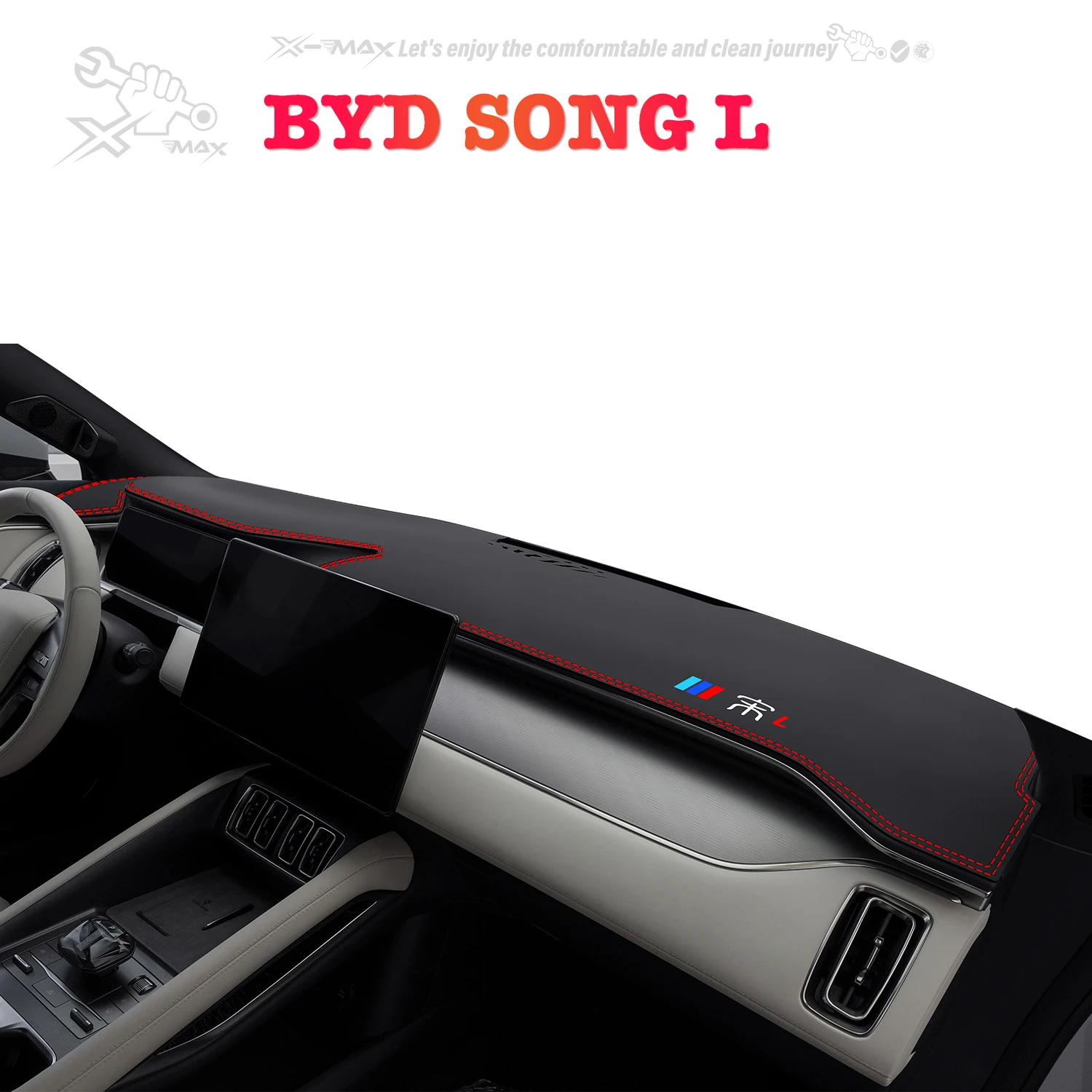 

Коврик для приборной панели автомобиля с левым рулем для BYD SONG L 2024 светильник, центральный коврик для приборной панели, защита от солнца