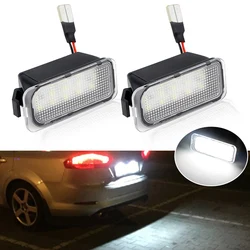 2Pcs LED License Number Plate Light Lamps For Ford Escape Ranger Kuga 1 2 C-MAX Focus 2 3 Ecosport Edge Fiesta 6 7 Mondeo 4 5