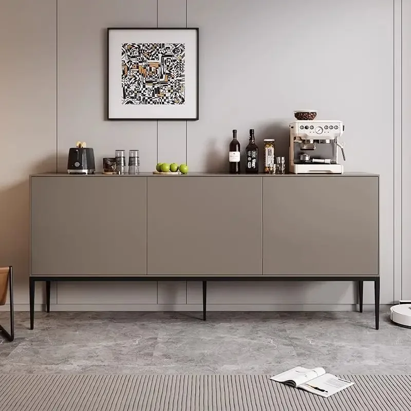 Modern simple side cabinet, integrated tea cabinet against the wall, living room storage cabinet, minimalist entrance cabinet