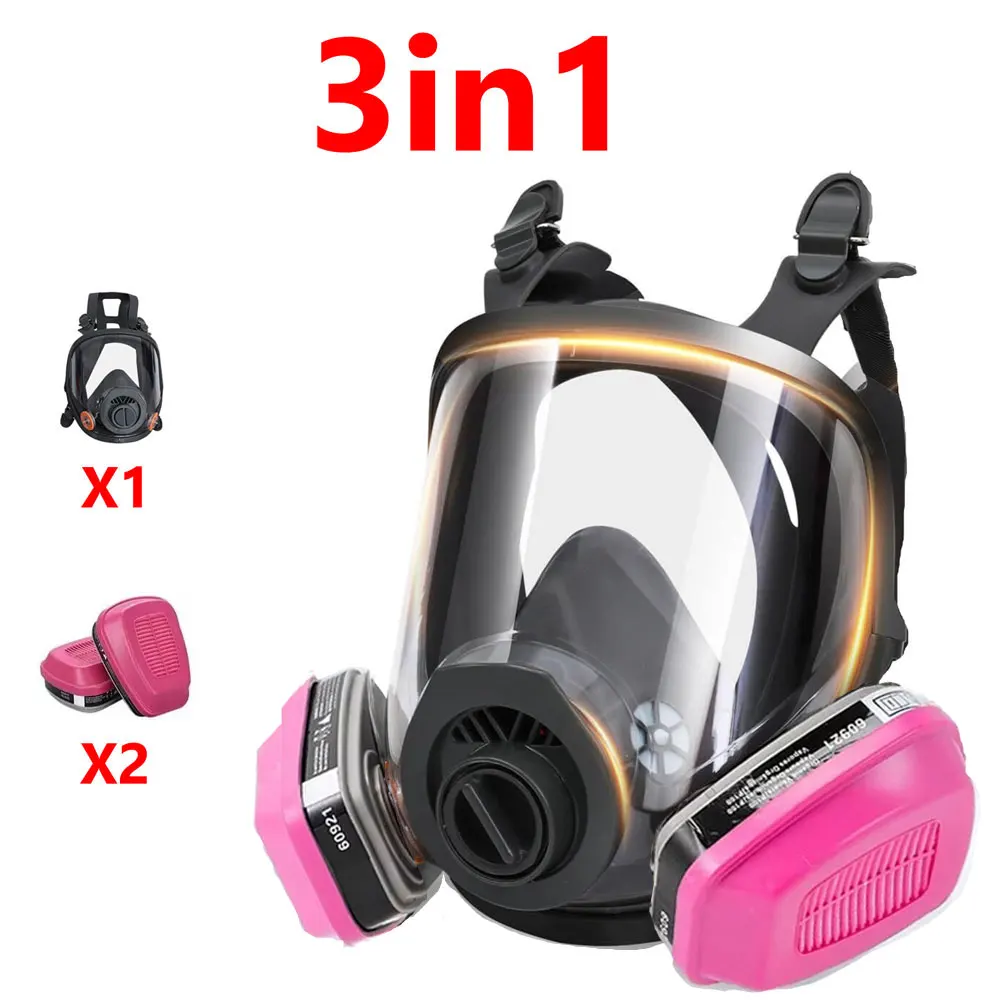 Gas Mask Survival Nuclear and Chemicals Gas Mask with 40mm Activated Carbon Filter and 60926 Filter Full Face Respirator Mask