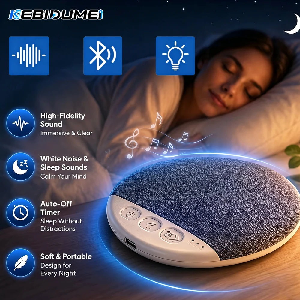 KEBIDUMEI Wireless Pillow Speaker Mini Bluetooth Speaker with TF 360 Surround Sound Wireless MP3 Music Player No Disturb Partner