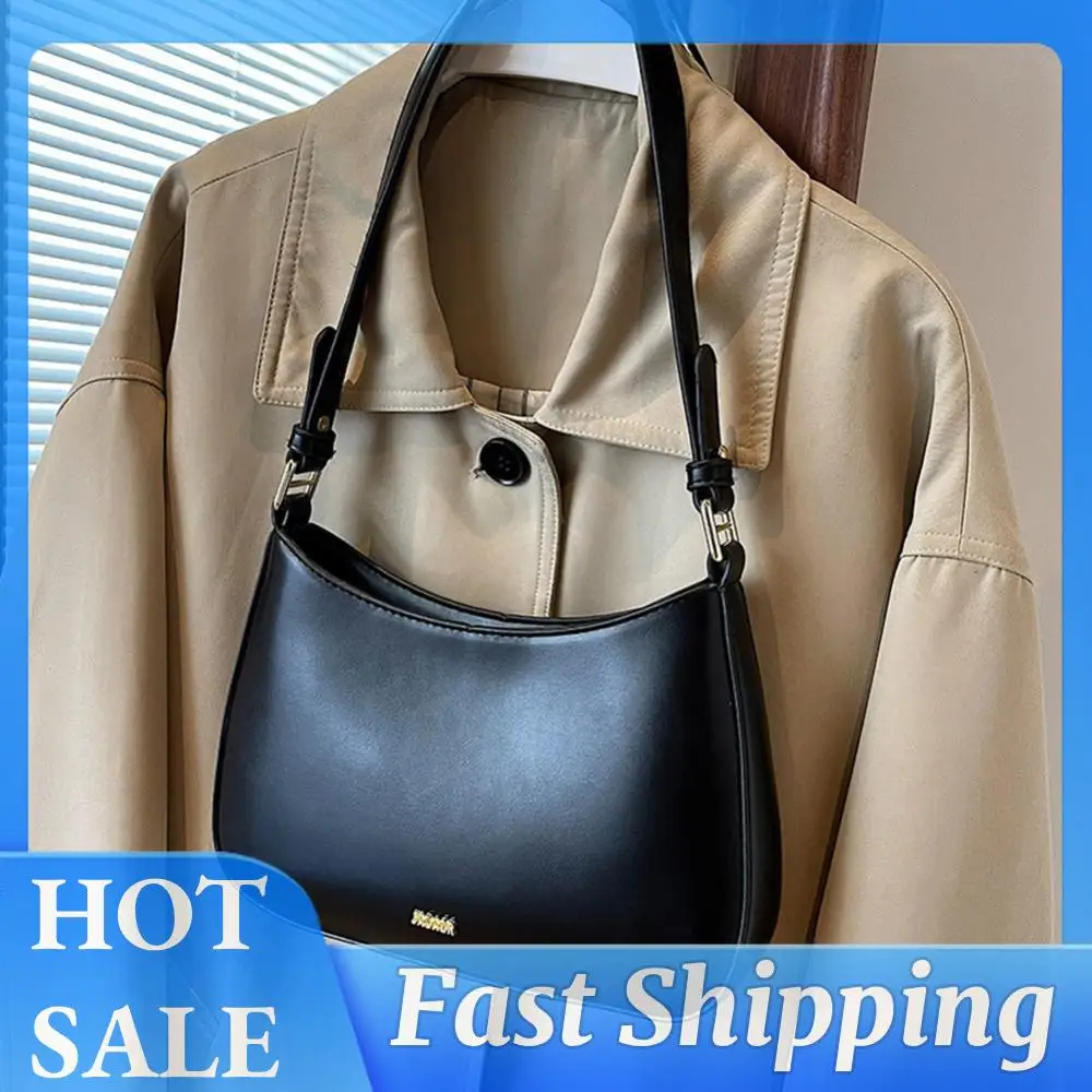 

PU Leather Stylish Satchel Bags Large Capacity Women Chic Hobo Bag Solid Color Vintage Simple Messenger Bag