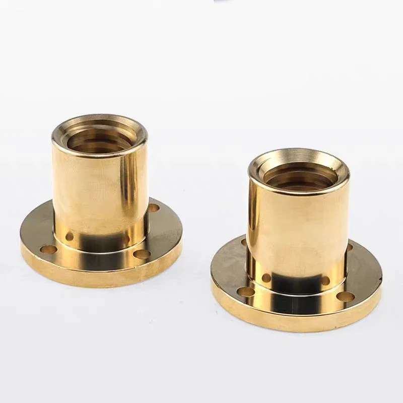 T16 Rundflansch Trapezförmige Rechtsgewindemutter Messingmuttern Teilung 2/3/4/8 mm Bleiğin 3D-Drucker