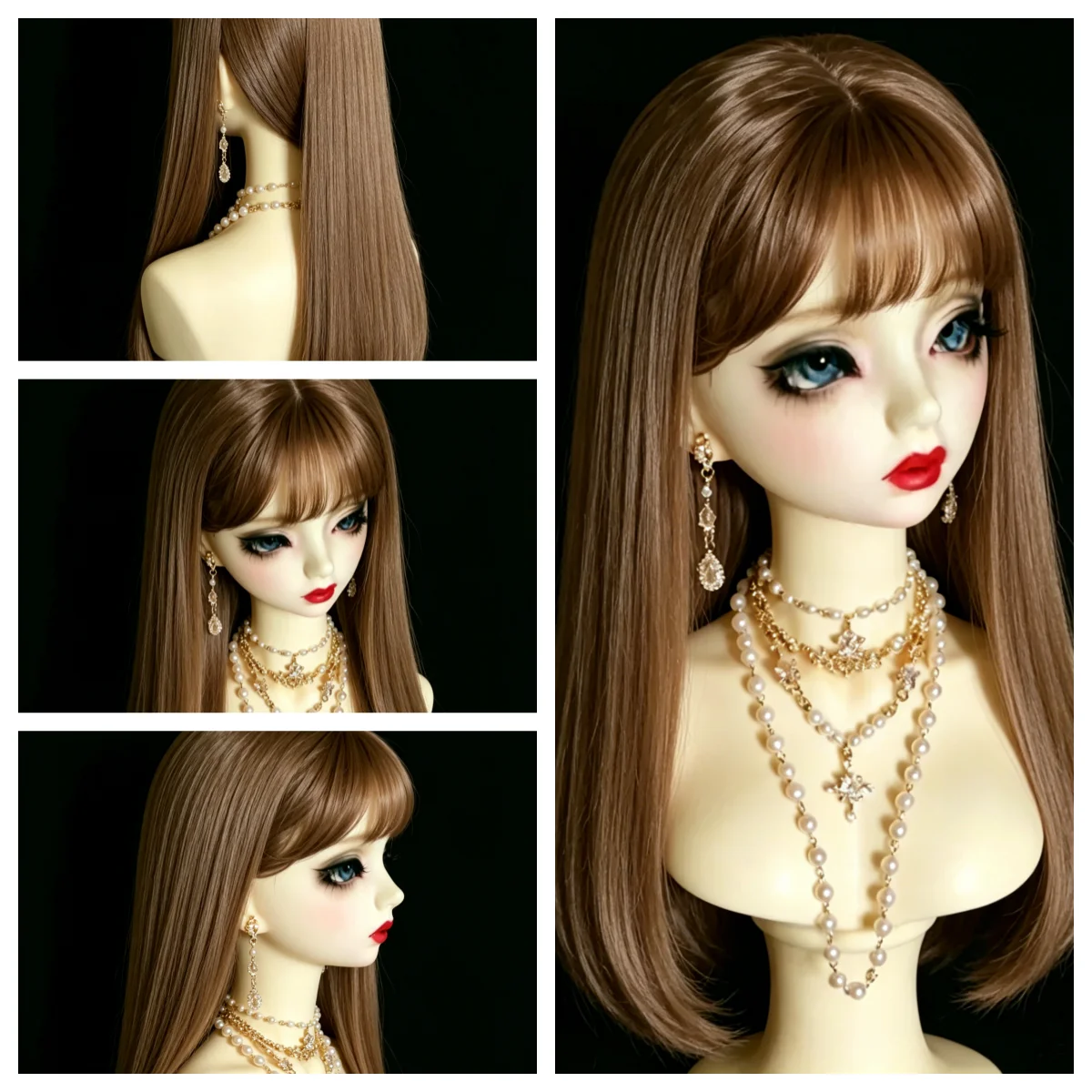 

Doll hair wigs doll wig, customization brown hair 1/3 1/4 1/6 BJD wig free shipping