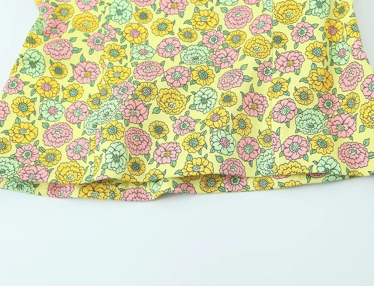 KONDALA Damen Blumenmuster-Set Neckholder Rückenfreies Slim-Top Mini-Shorts Mode 2026 Frühling Sommer Urlaub Strand Mujer Sets – Detail 6