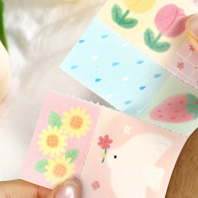 50sheets Slow Diary Series Kawaii Cartoon Patchwork Message notes DIY Scrapbook Aesthetic Stationery Craft Paper