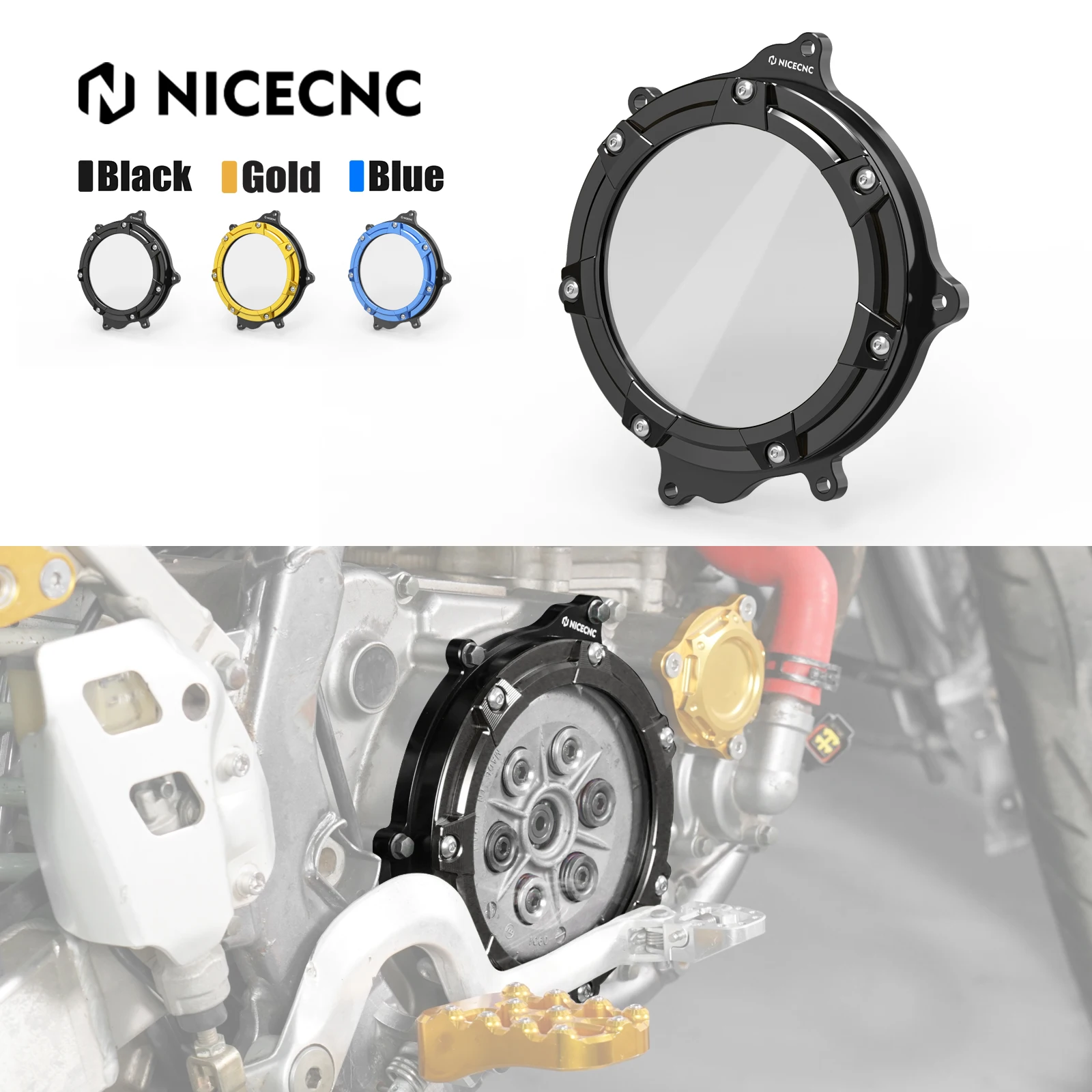 

NICECNC For Suzuki DRZ 400 S DRZ400SM DRZ400E DRZ400 DRZ 400 E S SM 2000-2024 2023 2022 Motorcycle Aluminum Clear Clutch Cover