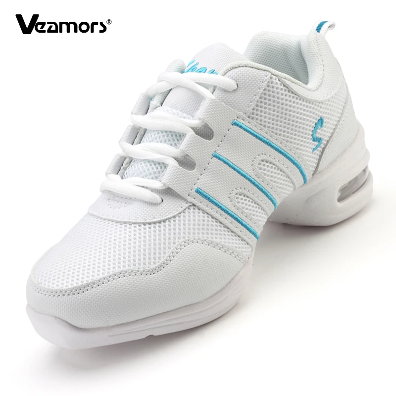 Women Breathable Mesh Dancing Shoes Ladies Soft Modern Jazz Dancing Shoes Air Cushion Comfortable Casual Sneakers for Walking
