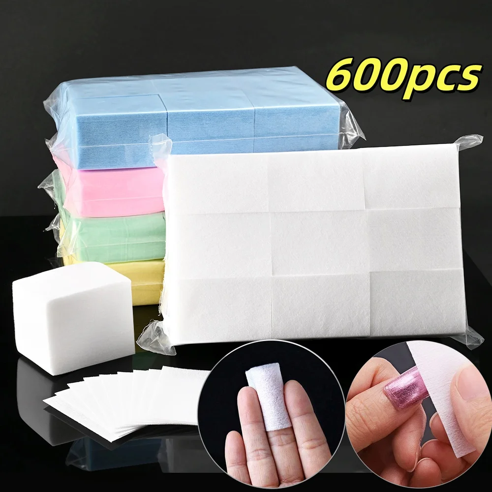 600 Stuks Zachte Pads Voor Wimperverlenging Lijm Reiniging Niet-pluizende Remover Doekjes Nagellak RemoverProfessionele Schoonheid Accessoire