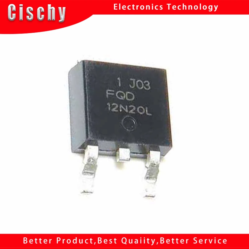 10pcs/lot FQD12N20L FQD12N20LTM TO-252 200V logic level N-channel MOSFET In Stock