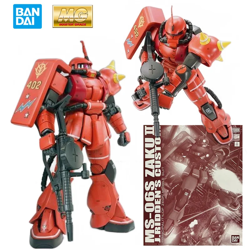 

Bandai PB MG 1/100 MS-06S Johnny Ridden's Zaku II, оригинальная аниме-фигурка, сборная модель Gundam, комплект игрушек, подарочная коллекция