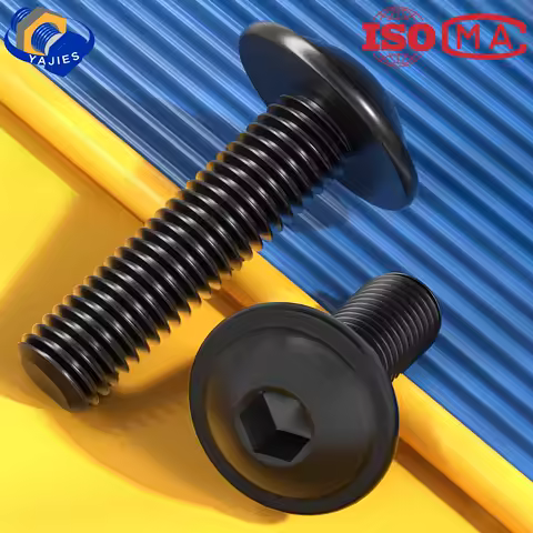ISO7380-2 BLK 304 Stainless Steel M5 M6 Black Flange Button Head Screw With Washer Collar Inner Hex Socket Allen Screws Bolt