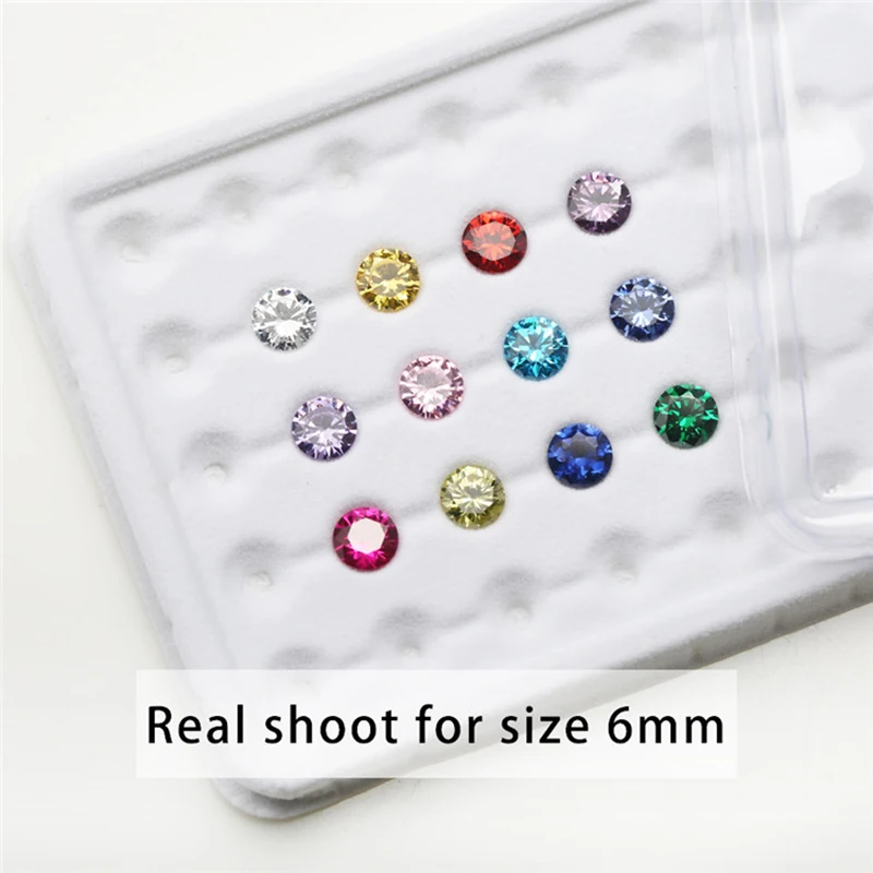 1 pz Per colori totale 12 pz dimensioni 4mm ~ 10mm taglio rotondo sciolto Cubic Zirconia pietra sintetica Corundum5 # Spinel113 #