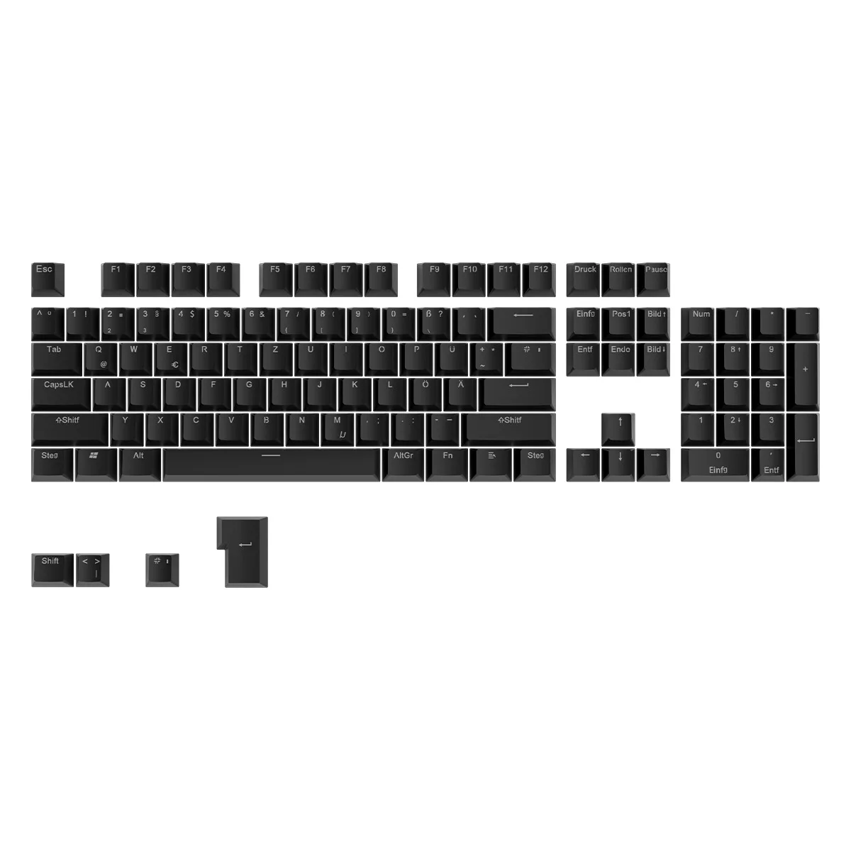 104 Tasten, deutsche Tastenkappen, Hintergrundbeleuchtung, ABS, OEM-Höhe, Schwarz, Weiß, für 61, 87, 104-Layout, mechanische Tastatur Wooting Mad 60he AKKO Game