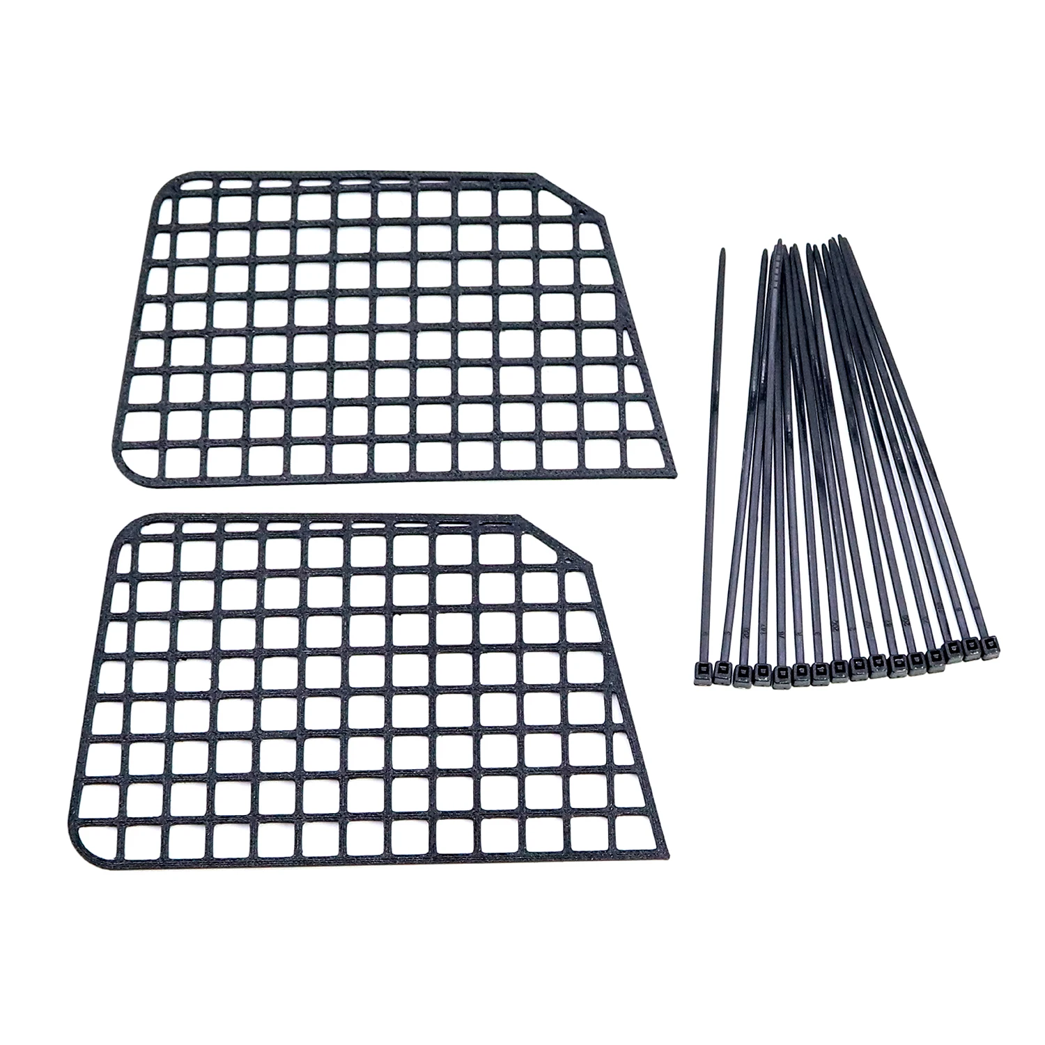 2 個のシミュレーション車の窓ネット保護サイドネット装飾ケーブルタイ付き 1/7 トラクサス UDR RC デザートレーサーアップグレードパーツ用