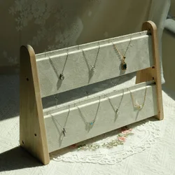 Soporte de presentación de joyería para collar, soporte de almacenamiento de joyería de madera para colgante, pulsera, accesorios de exhibición, mostrador de tienda en casa, estante