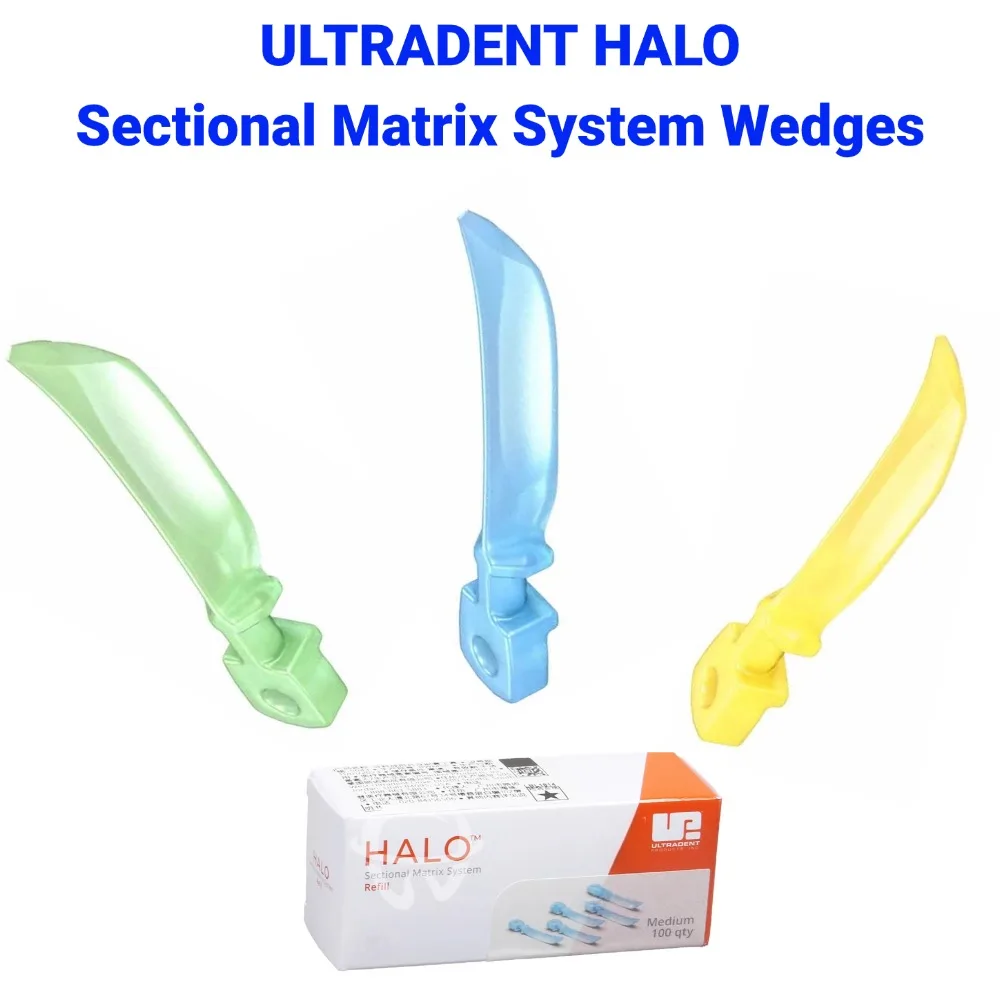 Ultradent Halo Sectional Matrix System Wedges Small/Medium/Large Sizes 100Pcs/Box Halo Anatomical Dental Wedges Hollow Design