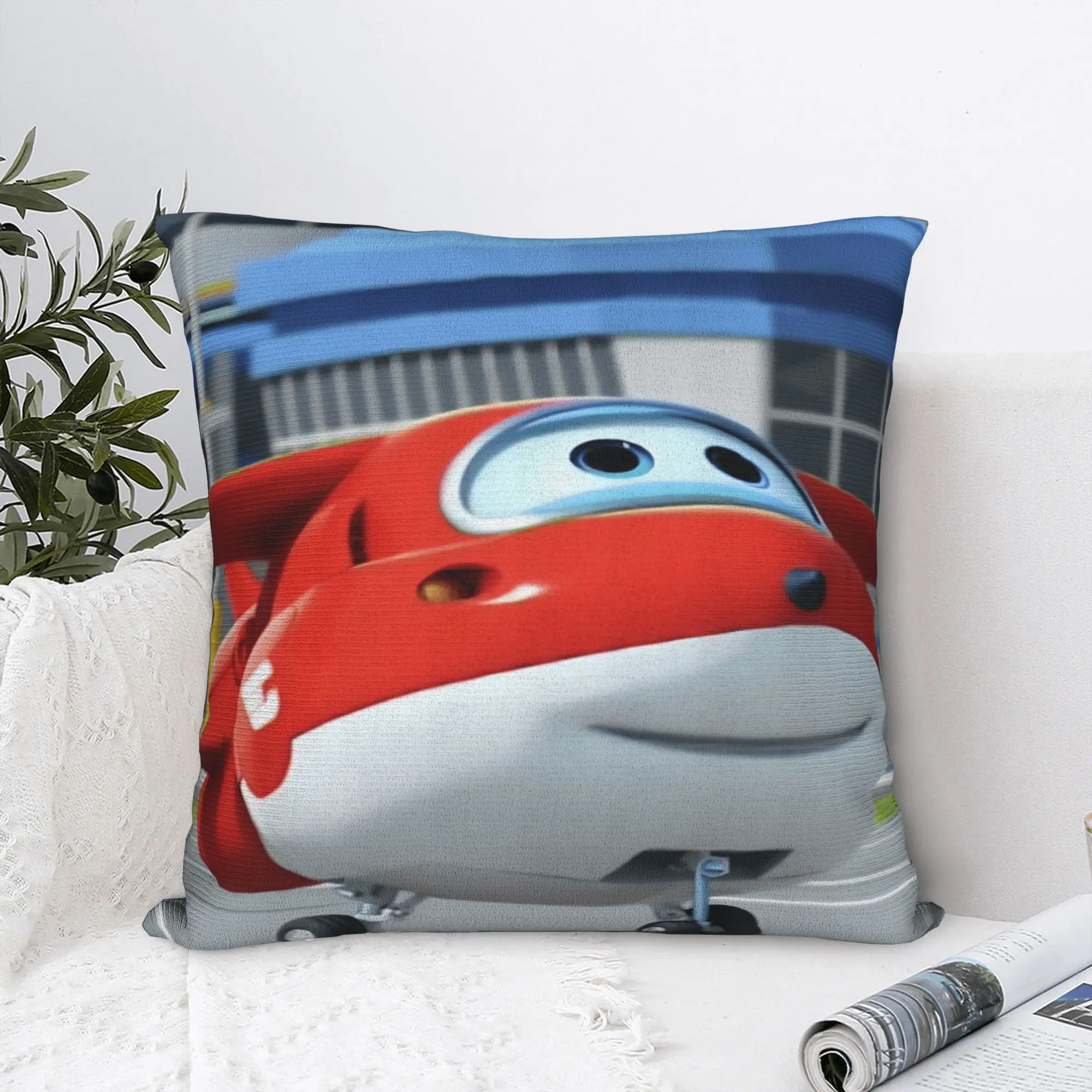 Fronha de almofada com asas s-super w, capa de almofada com gráfico macio, novidade, fronhas para escritório, carro, casa, decorativa