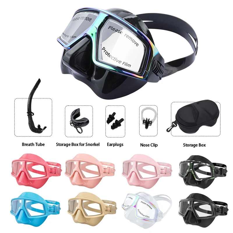 

Low Volume Anti-Fog Freediving Mask with UV Protection, 180° Wide Field of View & Easy-Adjust Buckle - Silicone Snorkeling Mask