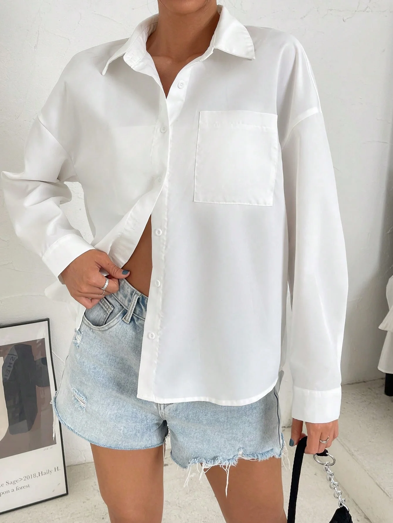 

Spring/Summer Ladies Loose Casual Fashion Coat Long-Sleeved Shirt Outfit Super Fire Style for Women