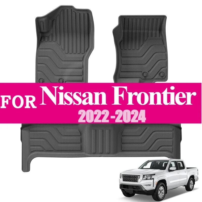 

Car floor mats for Nissan Frontier 2022-2024 All-weather floor liner TPE 3D floor mats waterproof black interior left hand drive